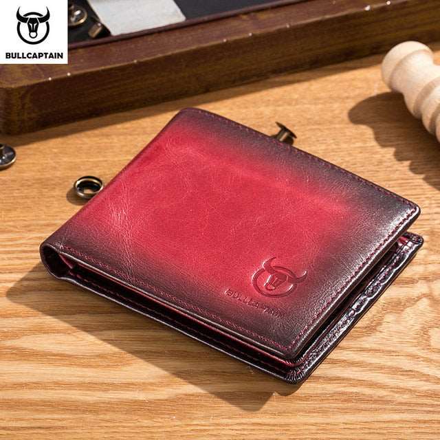 hiddengem RFID Blocking Men's Leather Wallet Bifold Slim Wallet Multi-card Card Holder ID Wallet QB 05