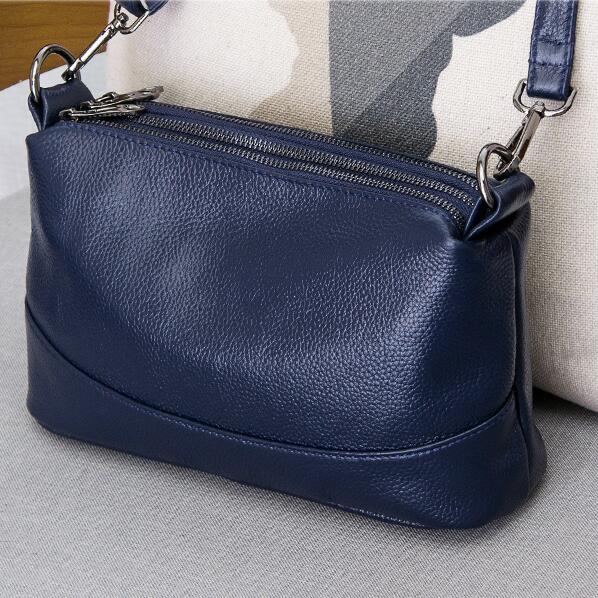 hiddengem Genuine Leather Shoulder Bag Women's Luxury Handbags Fashion Crossbody Bags for Women Female Tote Handbag G12 Blue