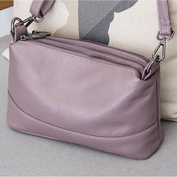 hiddengem Genuine Leather Shoulder Bag Women's Luxury Handbags Fashion Crossbody Bags for Women Female Tote Handbag G12 Purple