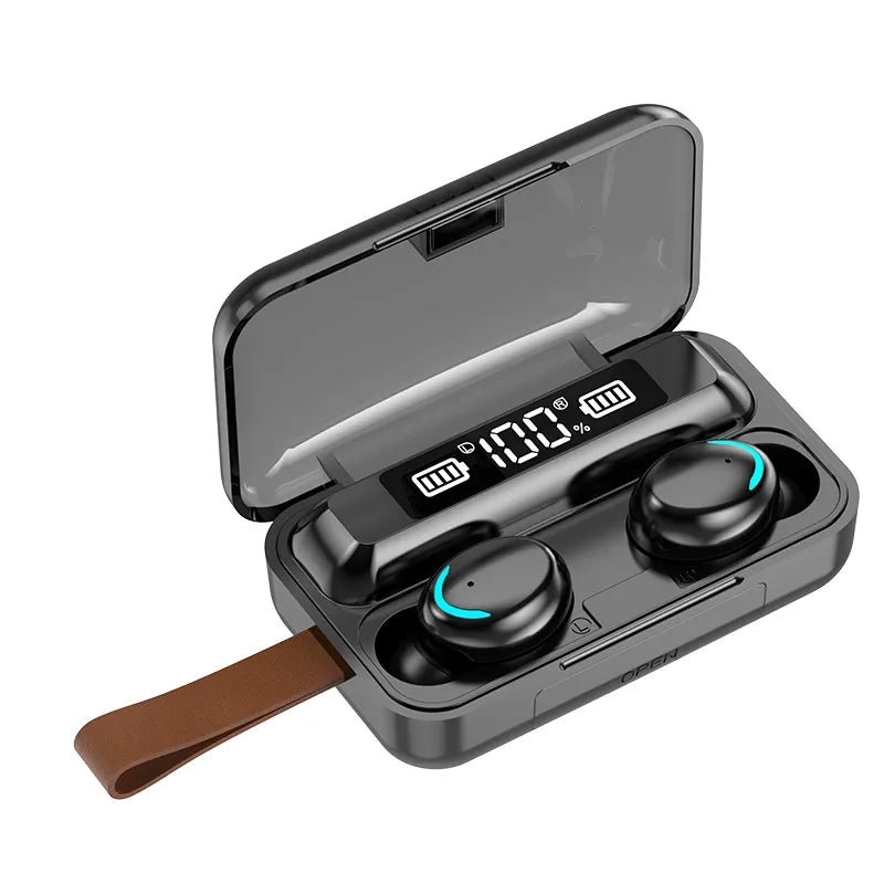 Experience Ultimate Sound Quality with hiddengem Wireless Waterproof Earphones For iPhone and android Black with Rope