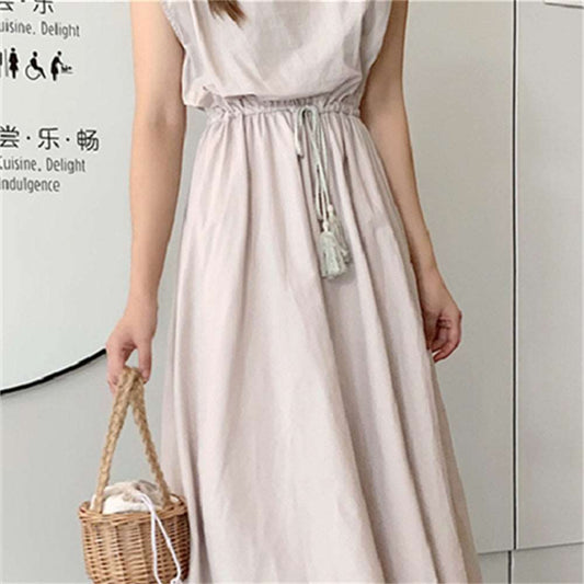 hiddengem 10 colors S-2XL Summer Women Dress Maxi Evening Female Vintage Dress Oversize Short Sleeve Beach Dresses Robe Vestido Cotton