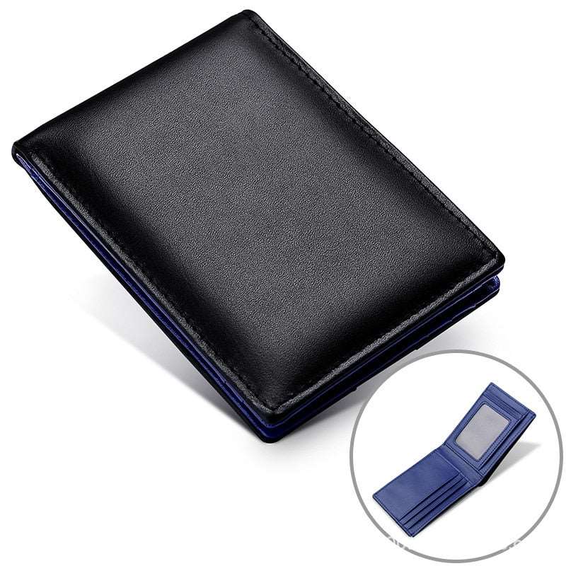 hiddengem Airtag Wallet Men Retro Minimalist Rfid Blocking Men's Wallet Card Holder Business Genuine Leather Thin Wallets Purse Blue-1