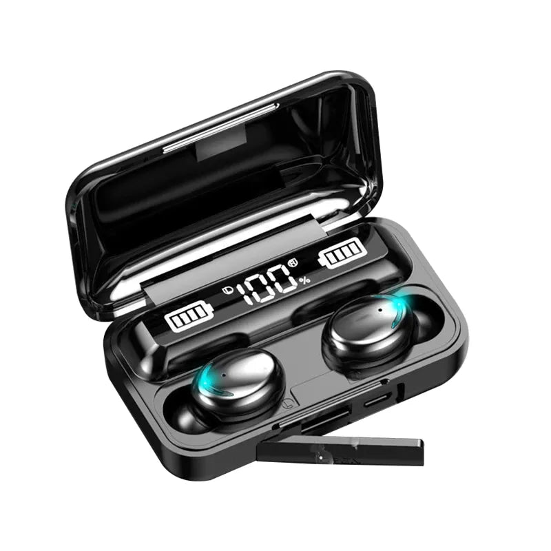 Experience Ultimate Sound Quality with hiddengem Wireless Waterproof Earphones For iPhone and android Black no Rope