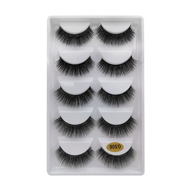 3/5/10 Pair 3D Mink Lashes Natural Eyelash Dramatic False Eyelashes Faux Cils Makeup Fake Eyelash Extension maquiagem 5 pairs-G506