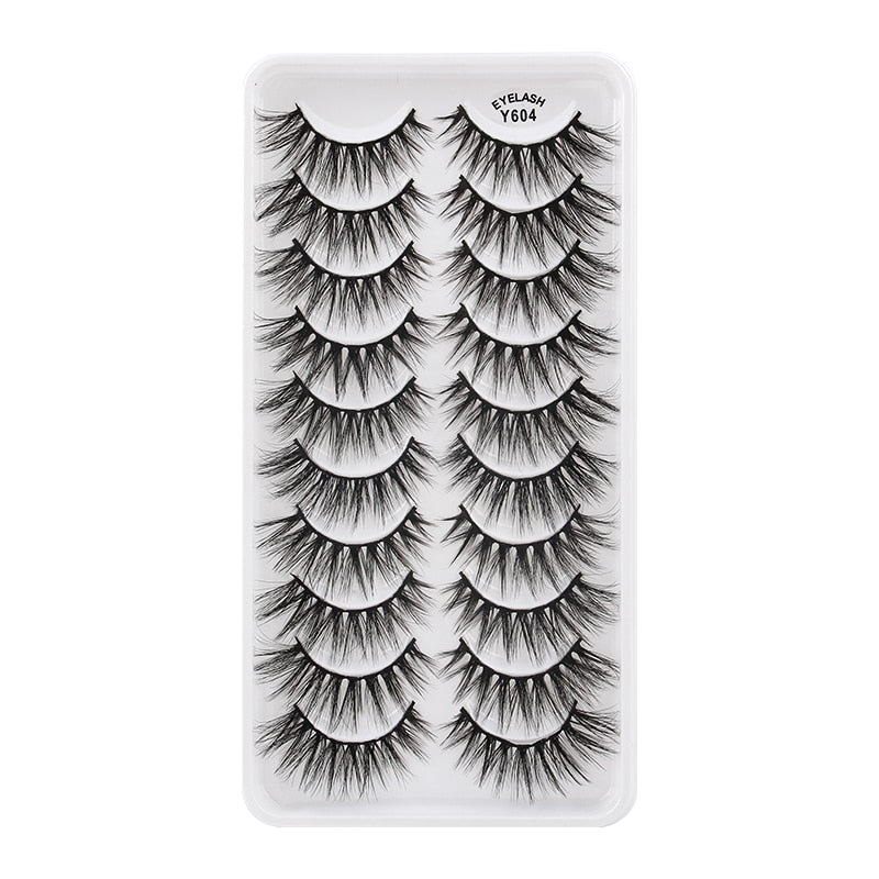 3/5/10 Pair 3D Mink Lashes Natural Eyelash Dramatic False Eyelashes Faux Cils Makeup Fake Eyelash Extension maquiagem 10 pairs-Y604