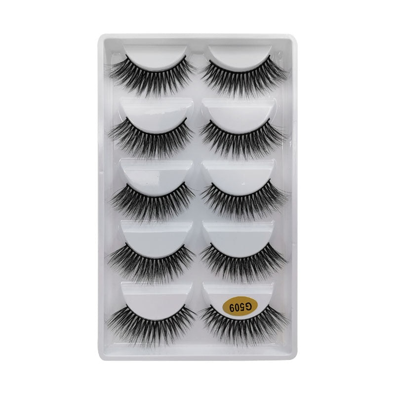 3/5/10 Pair 3D Mink Lashes Natural Eyelash Dramatic False Eyelashes Faux Cils Makeup Fake Eyelash Extension maquiagem 5 pairs-G509