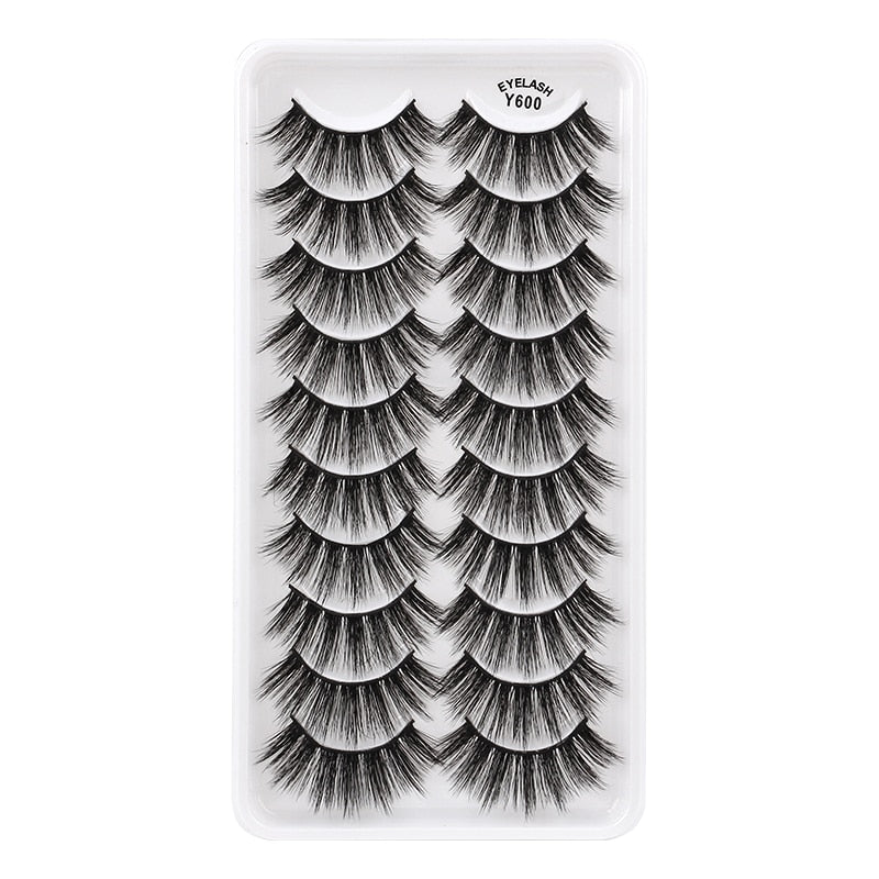 3/5/10 Pair 3D Mink Lashes Natural Eyelash Dramatic False Eyelashes Faux Cils Makeup Fake Eyelash Extension maquiagem 10 pairs-Y600