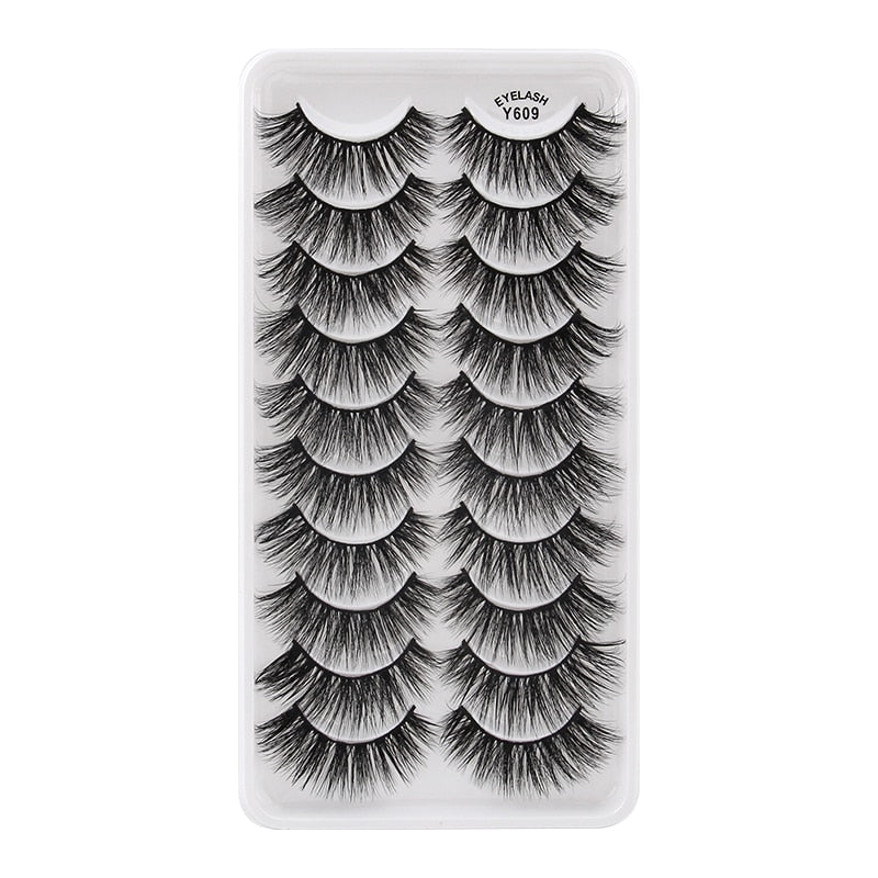 3/5/10 Pair 3D Mink Lashes Natural Eyelash Dramatic False Eyelashes Faux Cils Makeup Fake Eyelash Extension maquiagem 10 pairs-Y609