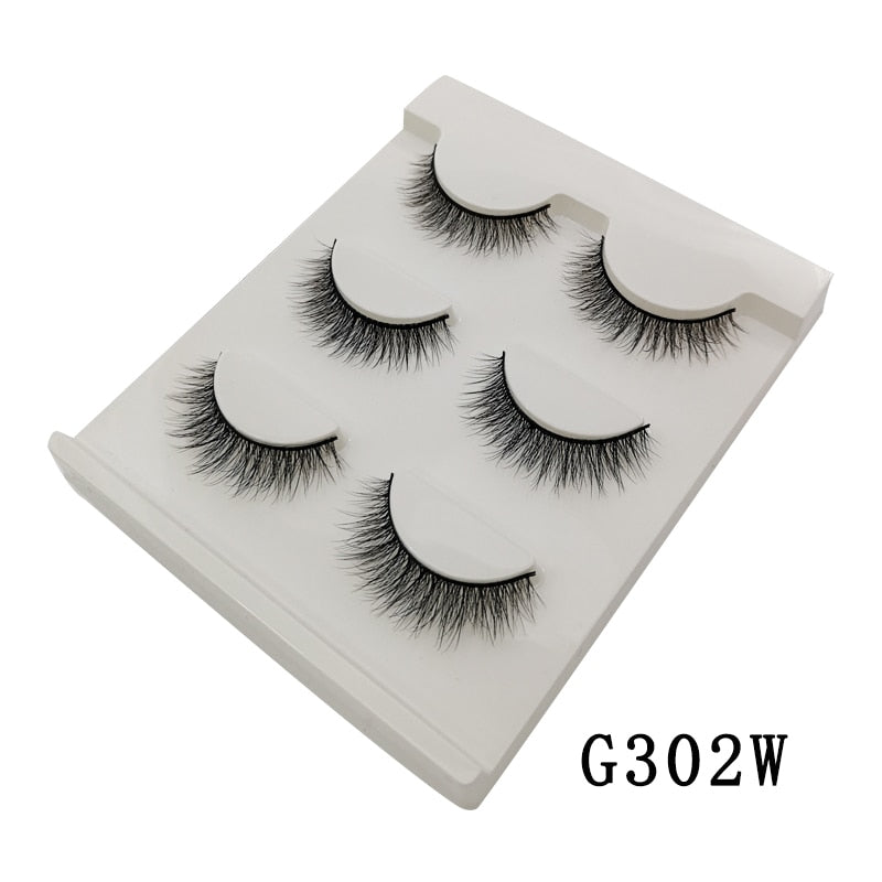 3/5/10 Pair 3D Mink Lashes Natural Eyelash Dramatic False Eyelashes Faux Cils Makeup Fake Eyelash Extension maquiagem 3 pairs-G302W