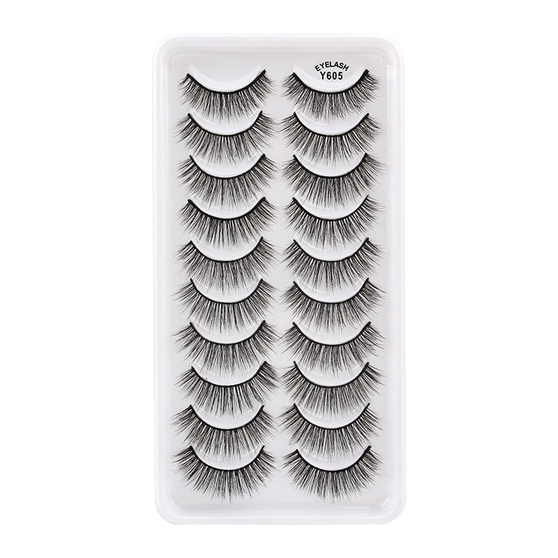 3/5/10 Pair 3D Mink Lashes Natural Eyelash Dramatic False Eyelashes Faux Cils Makeup Fake Eyelash Extension maquiagem 10 pairs-Y605