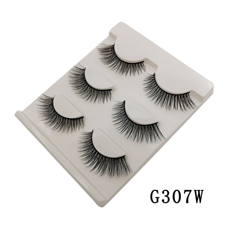 3/5/10 Pair 3D Mink Lashes Natural Eyelash Dramatic False Eyelashes Faux Cils Makeup Fake Eyelash Extension maquiagem 3 pairs-G307W