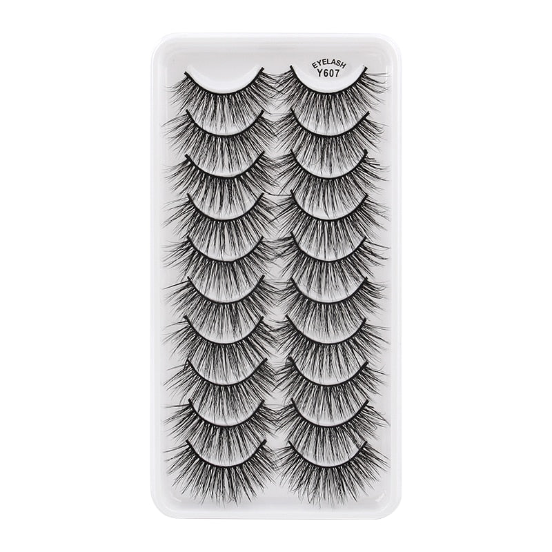 3/5/10 Pair 3D Mink Lashes Natural Eyelash Dramatic False Eyelashes Faux Cils Makeup Fake Eyelash Extension maquiagem 10 pairs-Y607