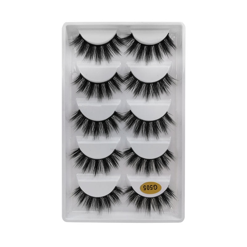 3/5/10 Pair 3D Mink Lashes Natural Eyelash Dramatic False Eyelashes Faux Cils Makeup Fake Eyelash Extension maquiagem 5 pairs-G505