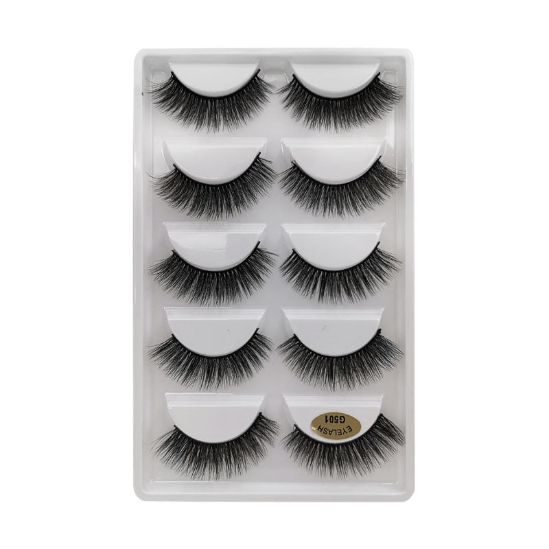 3/5/10 Pair 3D Mink Lashes Natural Eyelash Dramatic False Eyelashes Faux Cils Makeup Fake Eyelash Extension maquiagem 5 pairs-G501