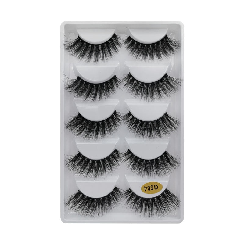 3/5/10 Pair 3D Mink Lashes Natural Eyelash Dramatic False Eyelashes Faux Cils Makeup Fake Eyelash Extension maquiagem 5 pairs-G504