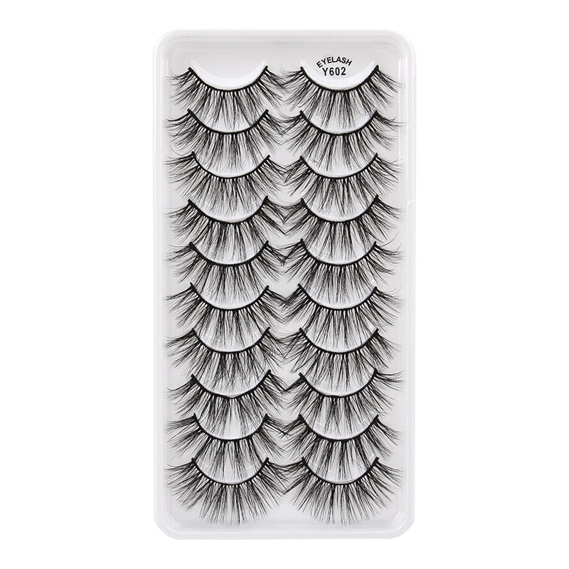 3/5/10 Pair 3D Mink Lashes Natural Eyelash Dramatic False Eyelashes Faux Cils Makeup Fake Eyelash Extension maquiagem 10 pairs-Y602