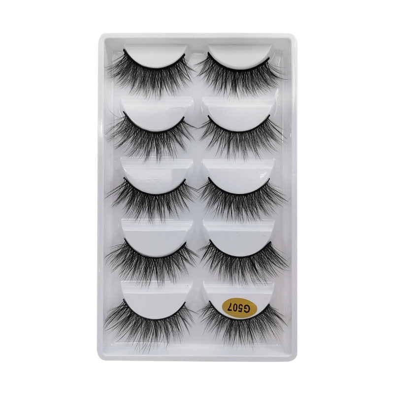 3/5/10 Pair 3D Mink Lashes Natural Eyelash Dramatic False Eyelashes Faux Cils Makeup Fake Eyelash Extension maquiagem 5 pairs-G507