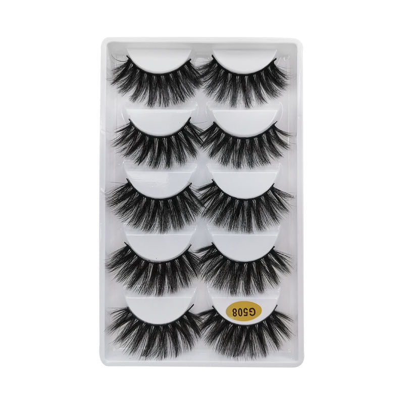 3/5/10 Pair 3D Mink Lashes Natural Eyelash Dramatic False Eyelashes Faux Cils Makeup Fake Eyelash Extension maquiagem 5 pairs-G508