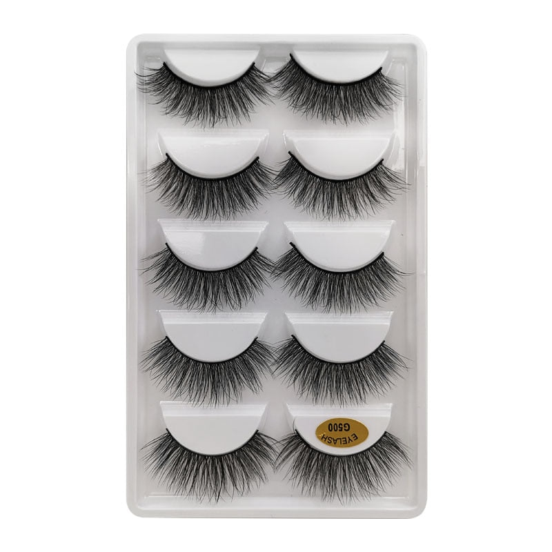 3/5/10 Pair 3D Mink Lashes Natural Eyelash Dramatic False Eyelashes Faux Cils Makeup Fake Eyelash Extension maquiagem 5 pairs-G500