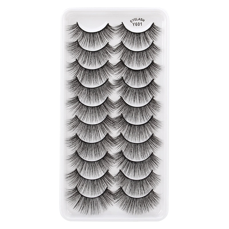 3/5/10 Pair 3D Mink Lashes Natural Eyelash Dramatic False Eyelashes Faux Cils Makeup Fake Eyelash Extension maquiagem 10 pairs-Y601