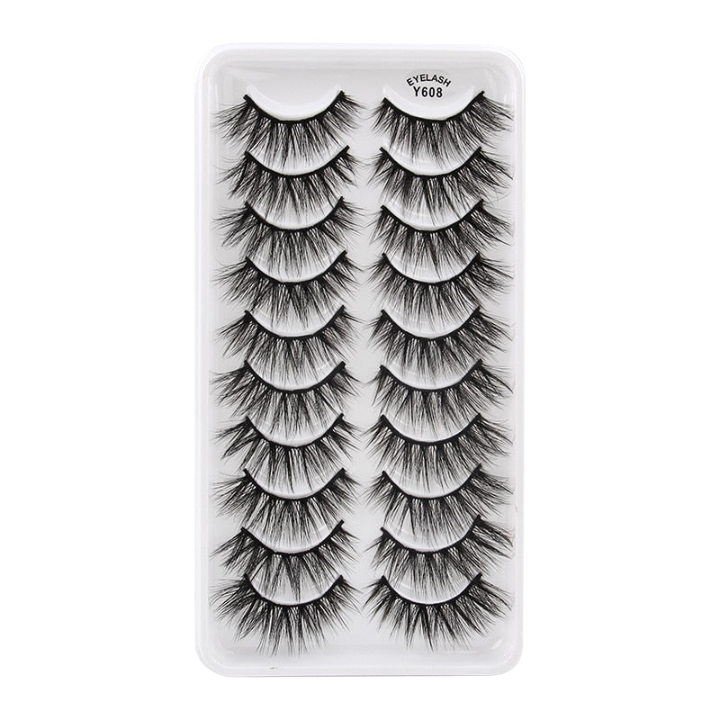 3/5/10 Pair 3D Mink Lashes Natural Eyelash Dramatic False Eyelashes Faux Cils Makeup Fake Eyelash Extension maquiagem 10 pairs-Y608