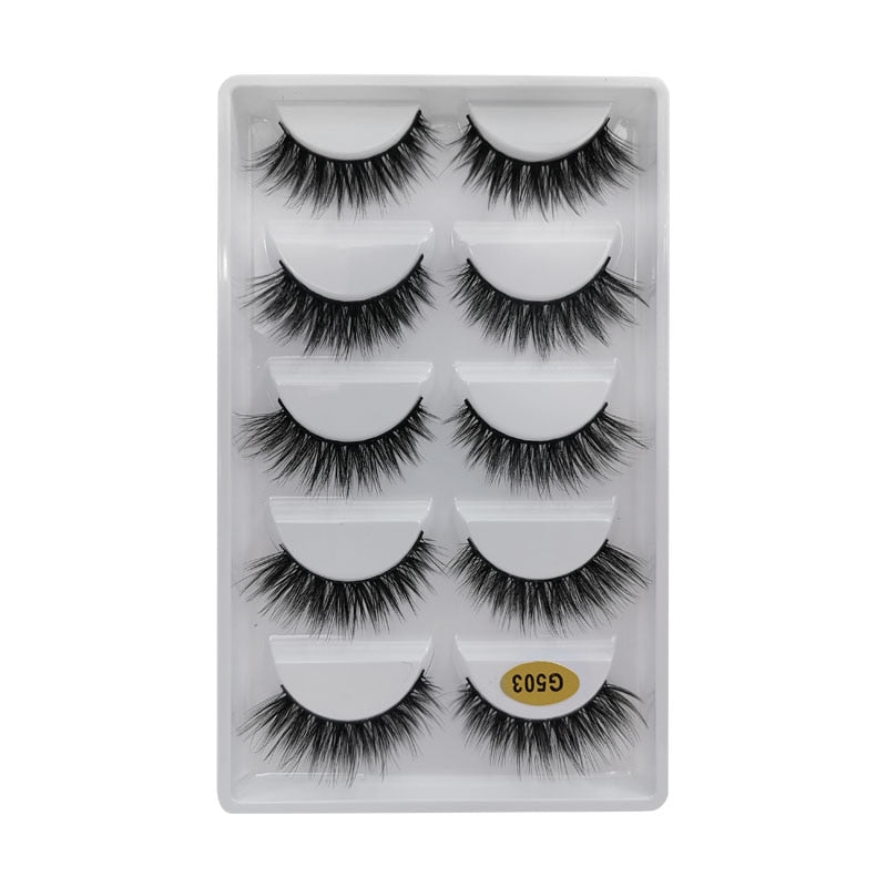 3/5/10 Pair 3D Mink Lashes Natural Eyelash Dramatic False Eyelashes Faux Cils Makeup Fake Eyelash Extension maquiagem 5 pairs-G503