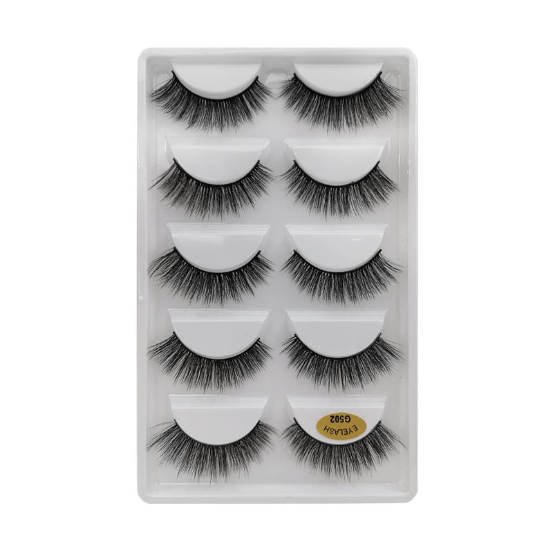 3/5/10 Pair 3D Mink Lashes Natural Eyelash Dramatic False Eyelashes Faux Cils Makeup Fake Eyelash Extension maquiagem 5 pairs-G502