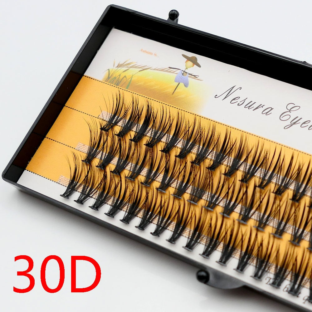 1box/60 bundles 20/30D fake eyelashes,imitation mink Individual Eyelash,Natural Thick lashes, Eyelash Extensions for make up C 30D-Box-A