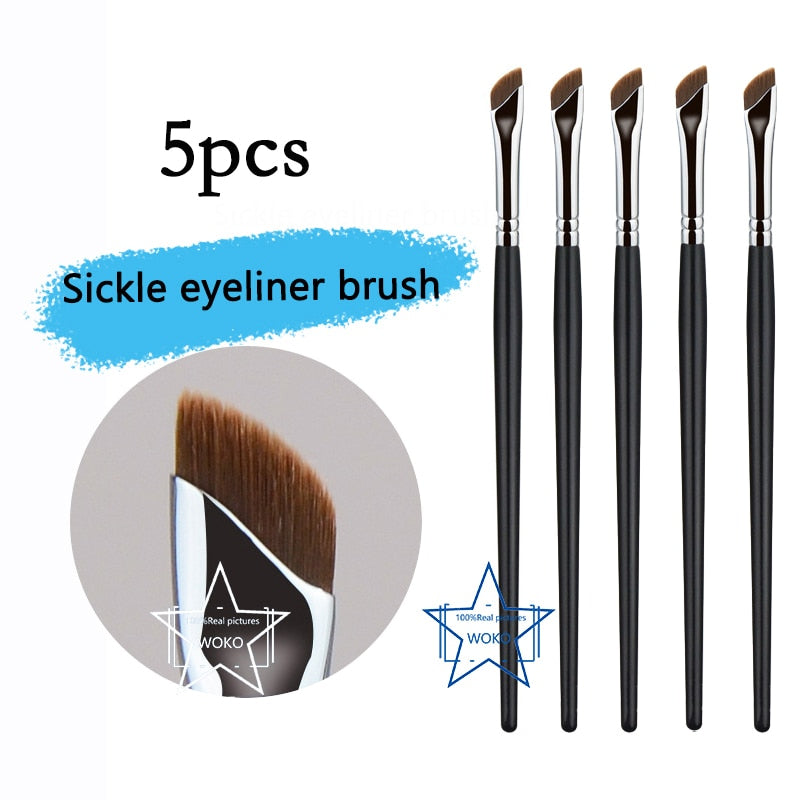 Upgrade Blade Eyeliner Brush Ultra Thin Fine Angle Flat Eyebrow Brush Under The Eyes Place Makeup Brush Precise Detail Brush Sickle Eyeliner 5pc