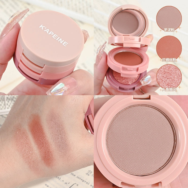 3-in-1 Makeup Palette Matte Pearlescent Eyeshadow Blush Highlighter Contouring Three-layer All-in-one Palette Brightening Skin 9