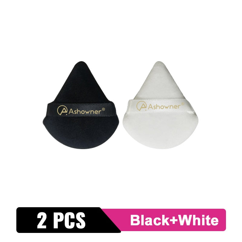 2/3/4/6Pcs Triangle Powder Puff Mini Face Makeup Sponge Cosmetics Soft Cotton Face Powder Puff Washable Velvet Makeup Puff Tools 2PCS Mixed color