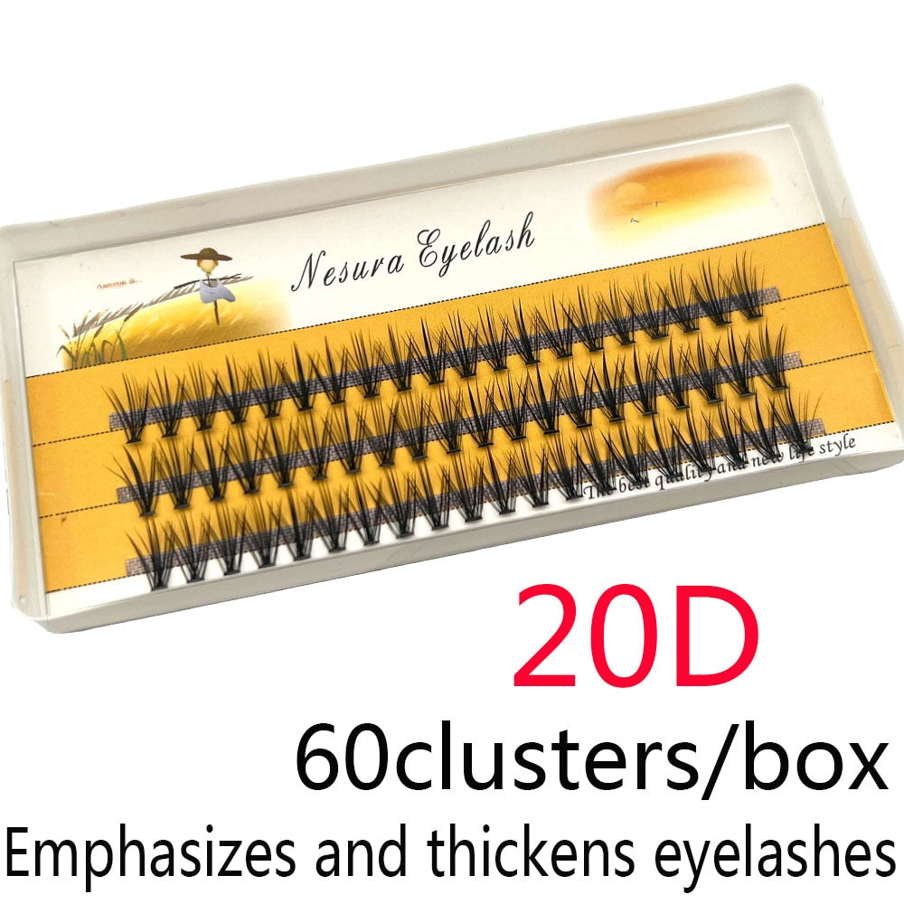 1box/60 bundles 20/30D fake eyelashes,imitation mink Individual Eyelash,Natural Thick lashes, Eyelash Extensions for make up C 20D-Box-B