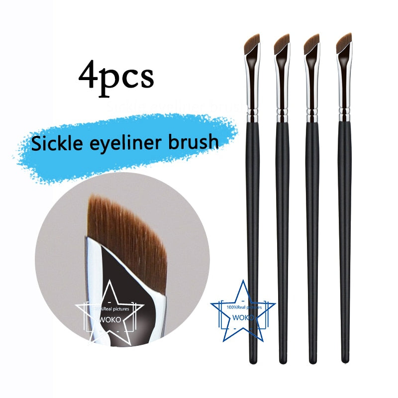 Upgrade Blade Eyeliner Brush Ultra Thin Fine Angle Flat Eyebrow Brush Under The Eyes Place Makeup Brush Precise Detail Brush Sickle Eyeliner 4pc