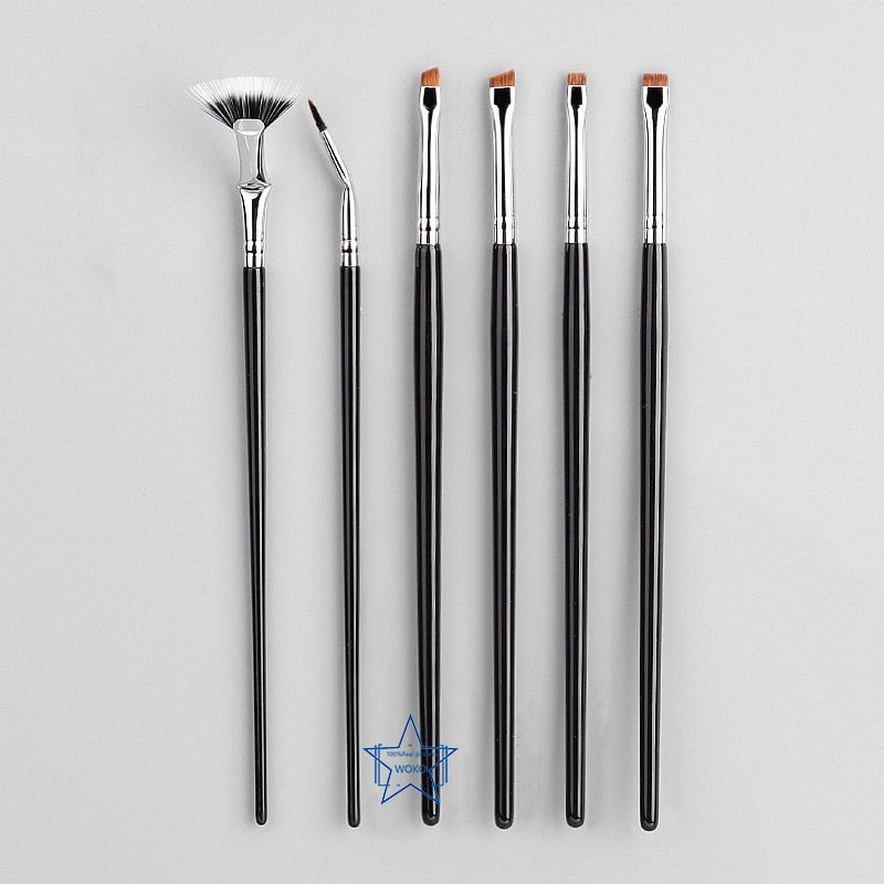 Upgrade Blade Eyeliner Brush Ultra Thin Fine Angle Flat Eyebrow Brush Under The Eyes Place Makeup Brush Precise Detail Brush 6PCS-B