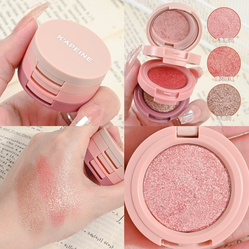 3-in-1 Makeup Palette Matte Pearlescent Eyeshadow Blush Highlighter Contouring Three-layer All-in-one Palette Brightening Skin 6